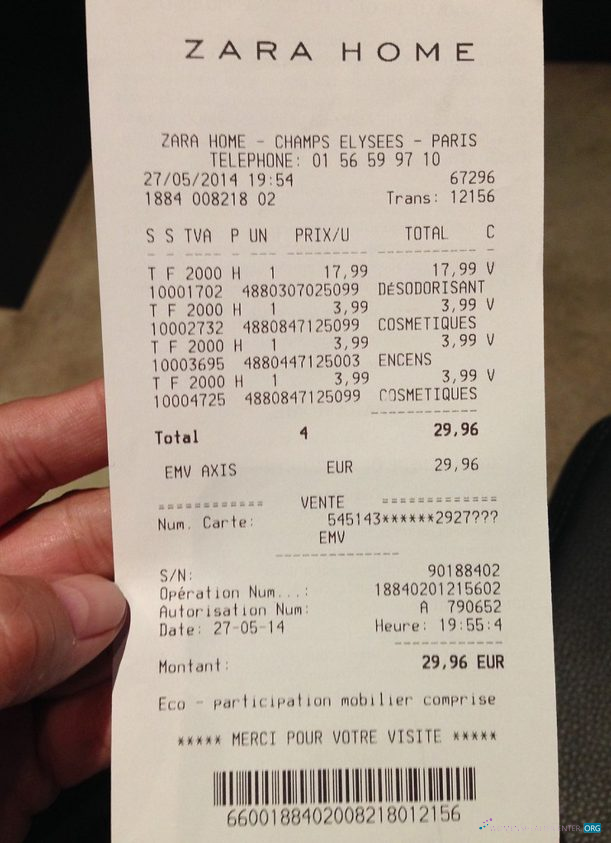 Download Zara home payment check Photoshop template